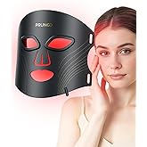 Red Light Therapy for Face – PRUNGO LED Mask with 3 Light Modes, Portable Rechargeable Device, 850nm Infrared, Lightweight & Comfortable with Remote Control and Timer, Equipped with 280 LED Lights