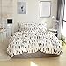 VM VOUGEMARKET Feather Duvet Cover Set Queen,3 Pieces Lightweight Colorful Cotton Bedding Set with Zipper Closure White Comforter Cover for Girls-Full/Queen,Feather