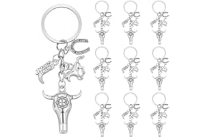 SUNNYCLUE 20Pcs Cowboy Boot Keychain Pack Horseshoe Keychains Bulk Boots Key Chain for Western Party Wedding Favors Gifts