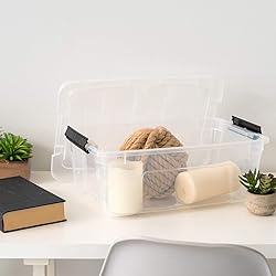 IRIS USA 13 Qt Stackable Plastic Storage Bins with