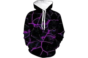 GENERIC Men's Hoodies 3D Lightning Print Pullover Hooded Sweatshirt With Pockets XXL, 6XL