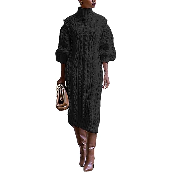 【最終値下げ】Puff Sleeve Cable Knit Dress Aria Cable-Knit Dress | GUESS Factory
