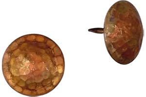 WILD WEST HARDWARE Clavos, 1 1/4" Round Hammered, Solid Copper, Decorative Door Nails, 6 Pack