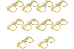 BinaryABC Happy New Year Glasses,Glitter Glasses Frames,2026 New Years Eve Party Decorations,Happy New Year Party Favor,10Pcs