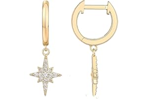 PAVOI 14K Gold Plated S925 Sterling Silver Post Lightweight Drop/Dangle Huggie Earrings for Women | Religious Ornament: Cross, Evil Eye, Clover, Celtic | Dainty Earrings for Women