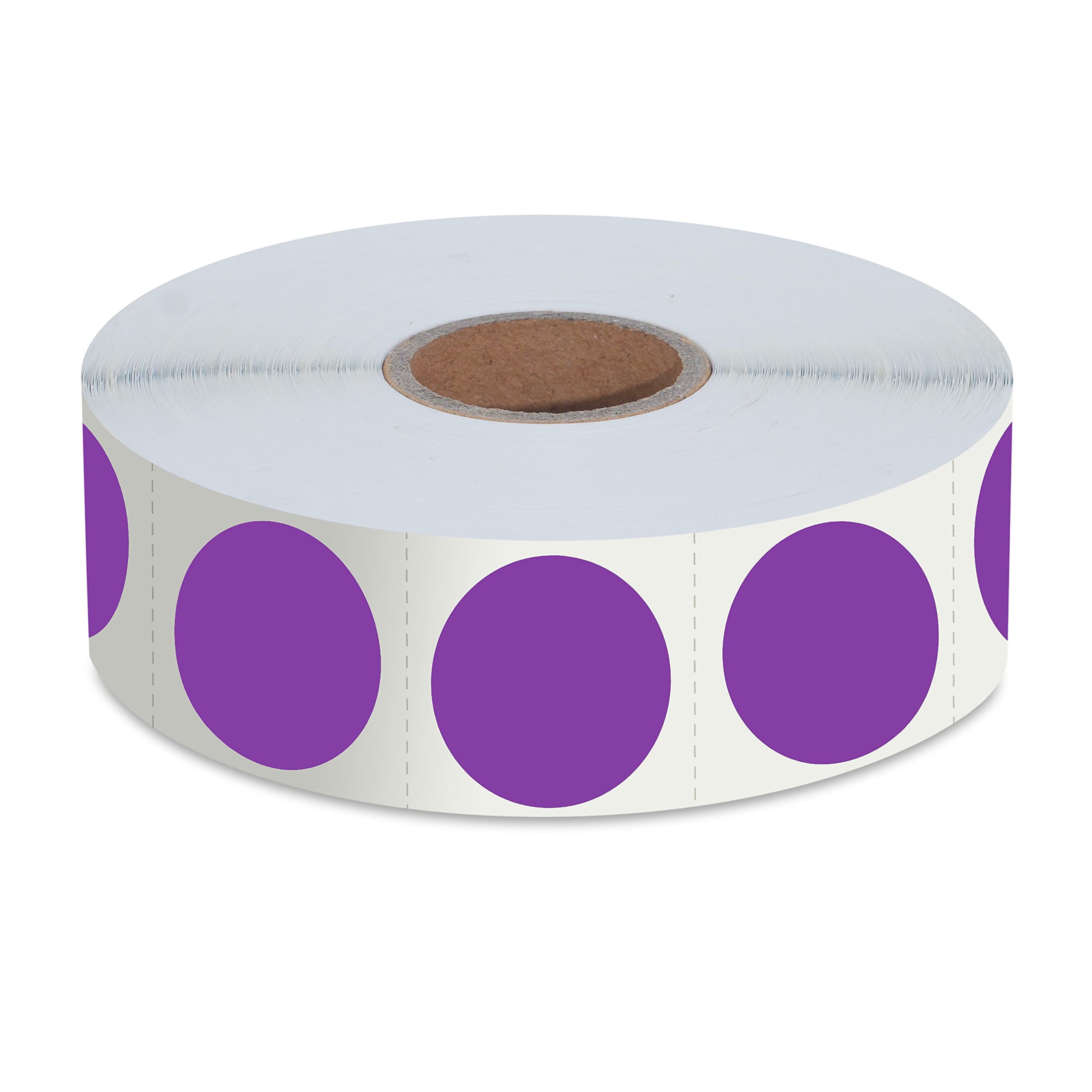1500 PCS Purple Round Color Coding Circle Dots Inventory Stickers Labels with Perforation Line in Roll (Each Measures 1" in Diameter)