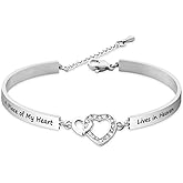 BOSATE Memorial Jewelry Sympathy Gift A Piece of My Heart Live In Heaven Bracelet Angel Wing Charm Loss Jewelry Gift for Her (Piece of My Heart-HBR)