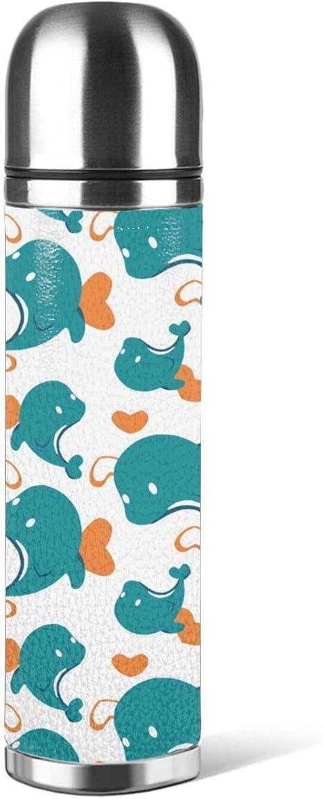 Amazon Co Jp 水筒 直飲み ステンレスボトル ボトル 可愛い 鯨 保温 保冷 大容量 軽量 プリント ビジネス おしゃれ Puレザー 真空断熱ボトル マグボトル 500ml お洒落 コップタイプ 携帯便利 個性 洗いやすい Home Kitchen
