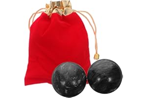 NULYLU Jade Baoding Balls 50mm Natural Chinese Hand Massage Balls with Pouch for Hand Health Exercise and Finger Therapy