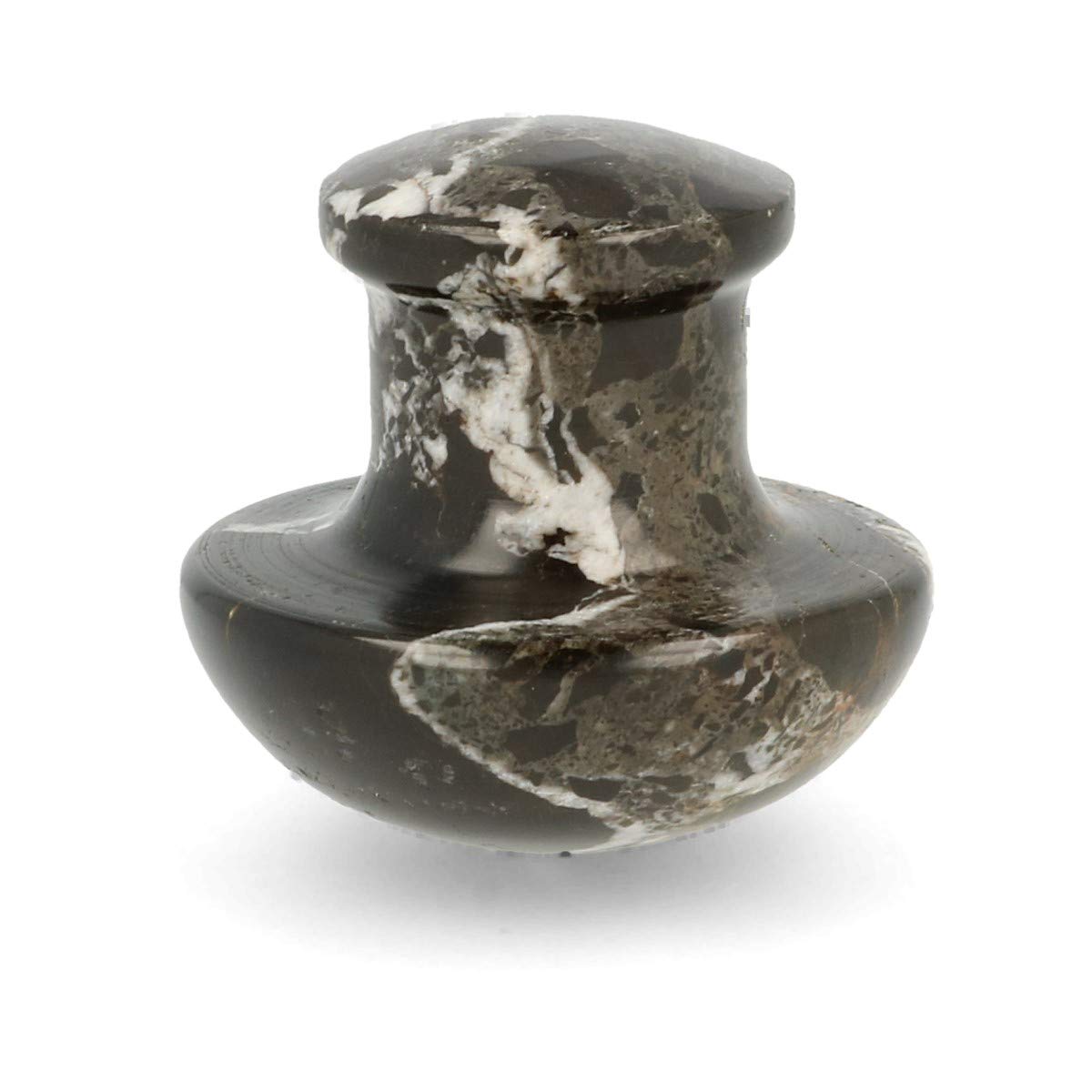 Handmade Himilayan Marble Massage Tool Stone Onyx Fossilstone Black Zebra Stone from Tibet 5cm x 5cm (Black Zebra Marble)