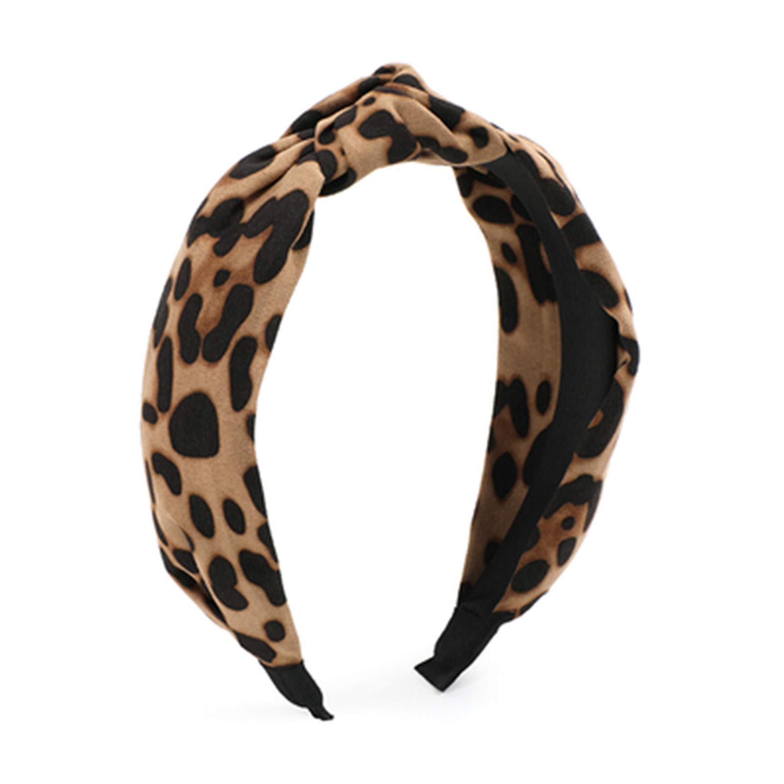 Leopard Print Headband for Women Girls - Wide Striped Knotted Bow Headbands Cheetah Hairband Hair Hoops Accessories Bow Cross Head Band Wrap