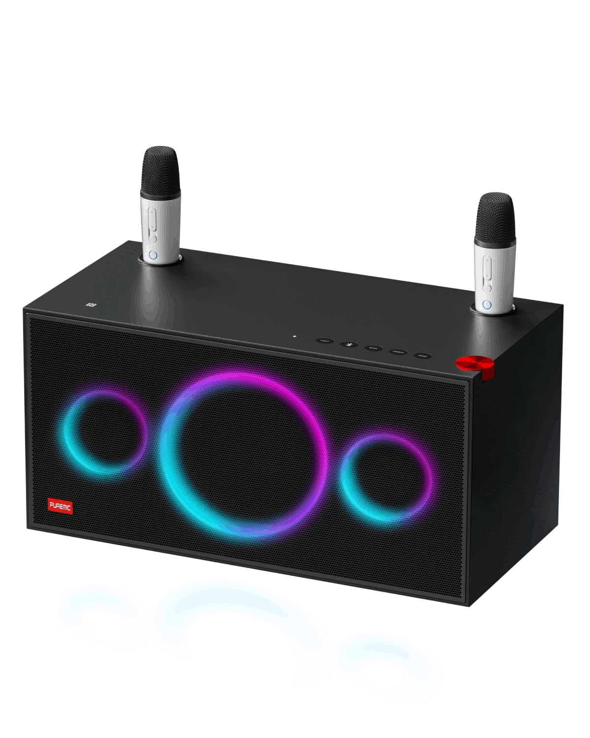 Karaoke Machine for Adults with 2 UHF Wireless Bluetooth Microphones & Echo/Treble/Bass Adjustment, Professional Karaoke System Compatible for Apple TV/Samsung TV, Home Party