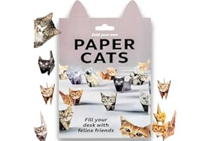 Paper Cats Origami Kit, 50PCS DIY 3D Origami Paper Craft Kit, Creative Origamis Animal Kits,for Create Adorable Paper Cats Be