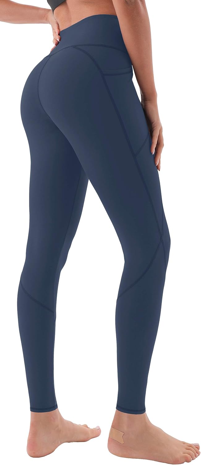 AFITNE Women’s High Waist Yoga Pants with Pockets, Tummy Control Workout Running 4 Way Stretch Yoga Leggings: Clothing