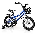 BABY JOY Kids Bike, 12 14 16 18 Inch Children Bikes for Boys Girls Age 3-8 Years w/Training Wheels, Handbrake, Coaster Brake & Removable Basket, Kids Bicycle of Multiple Colors