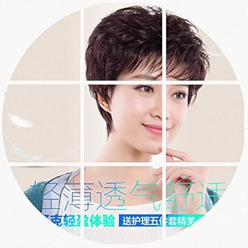 Amazon Com The New Women Girls Female Short Hair Wig Middle Aged