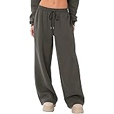 LOMON Women's Sweatpants Wide Leg Fleece Lined Sweat Pants Spring Winter Clothes 2026 Baggy Drawstring Joggers with Pockets