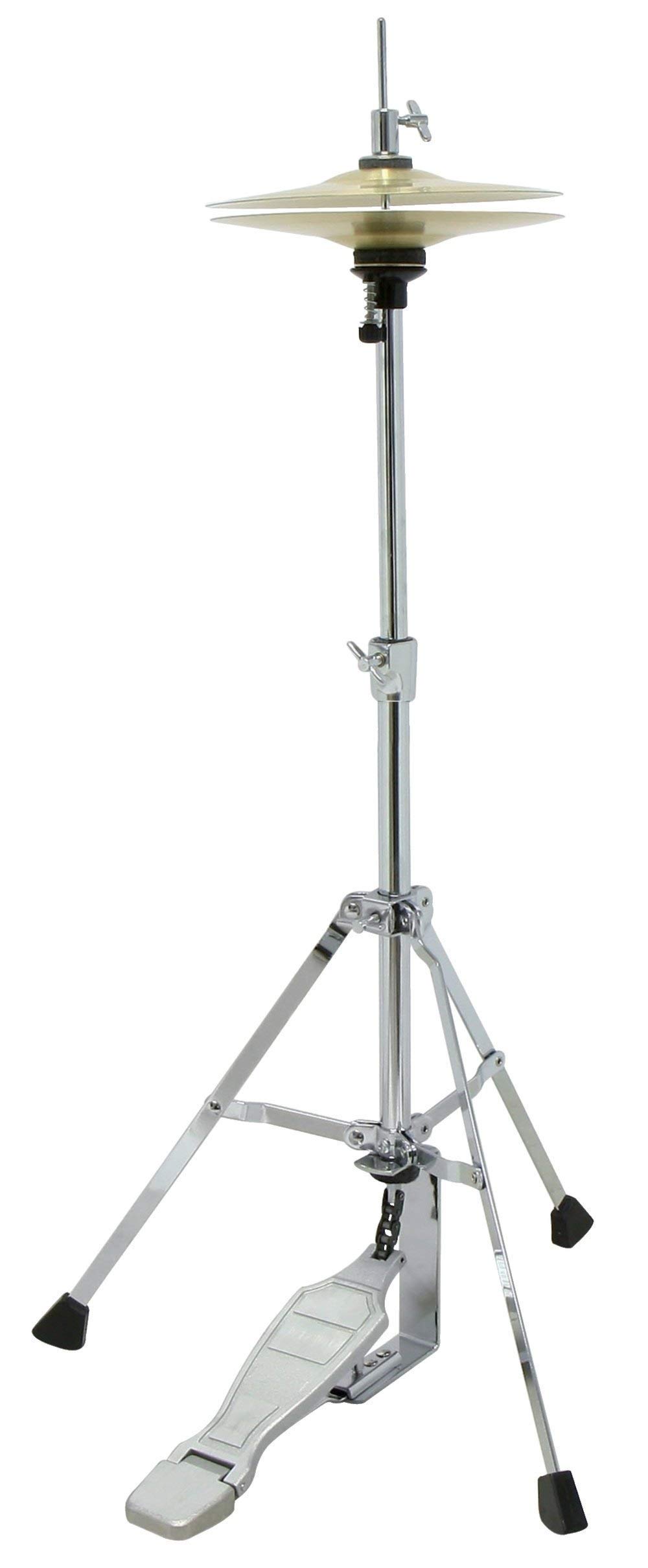 GEWApure PS803050 HiHat stand Junior HH-50 for kids up to a body height of 140 cm, including 8" HiHat cymbal, low adjustable, height approx. 50cm/70cm, Silver
