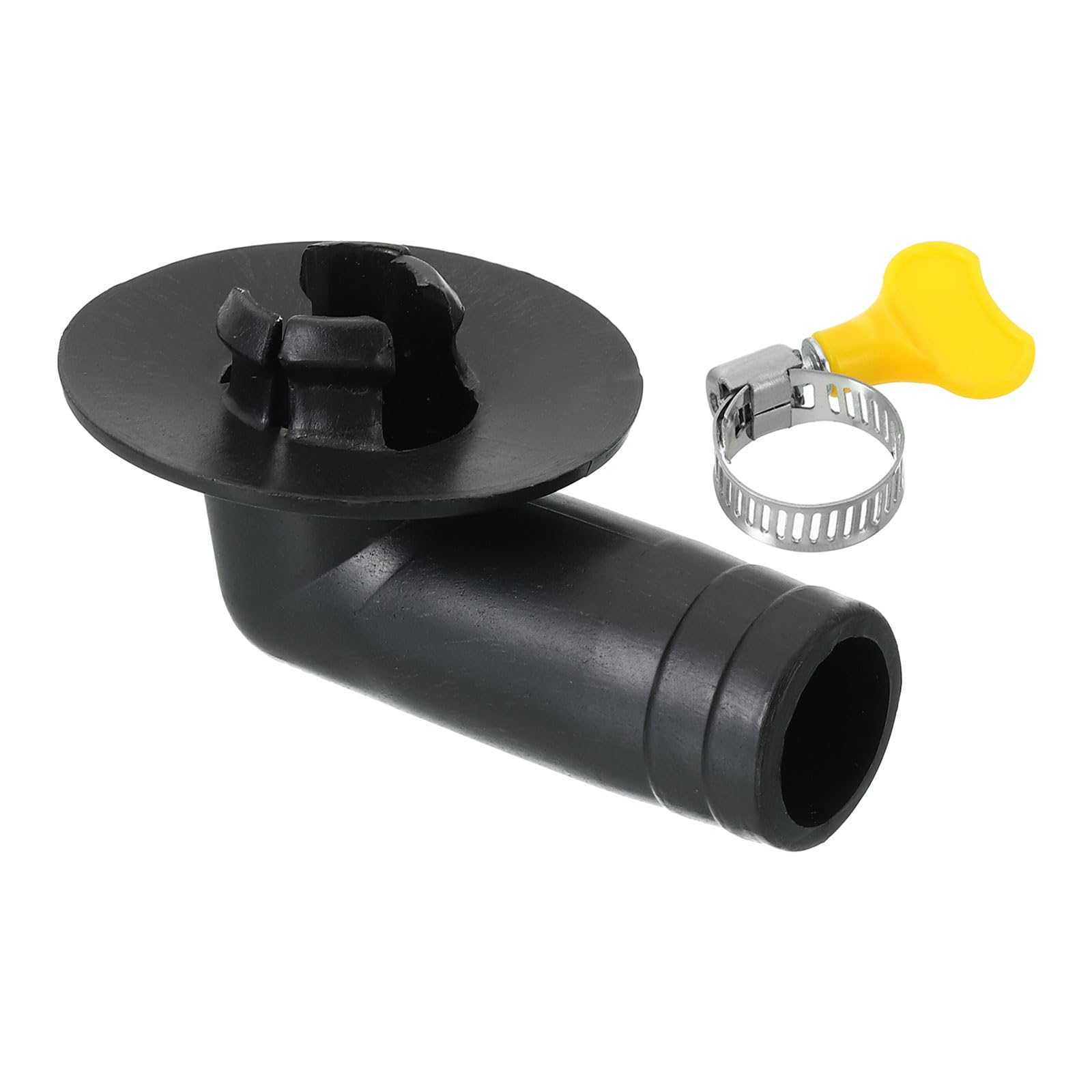 PATIKIL 17mm Air Conditioner Drain Hose Connector, 1 Pcs Universal Drain Connector with Clamp Hoop for Mini-Split Window AC Unit Faucet, Black Style 12