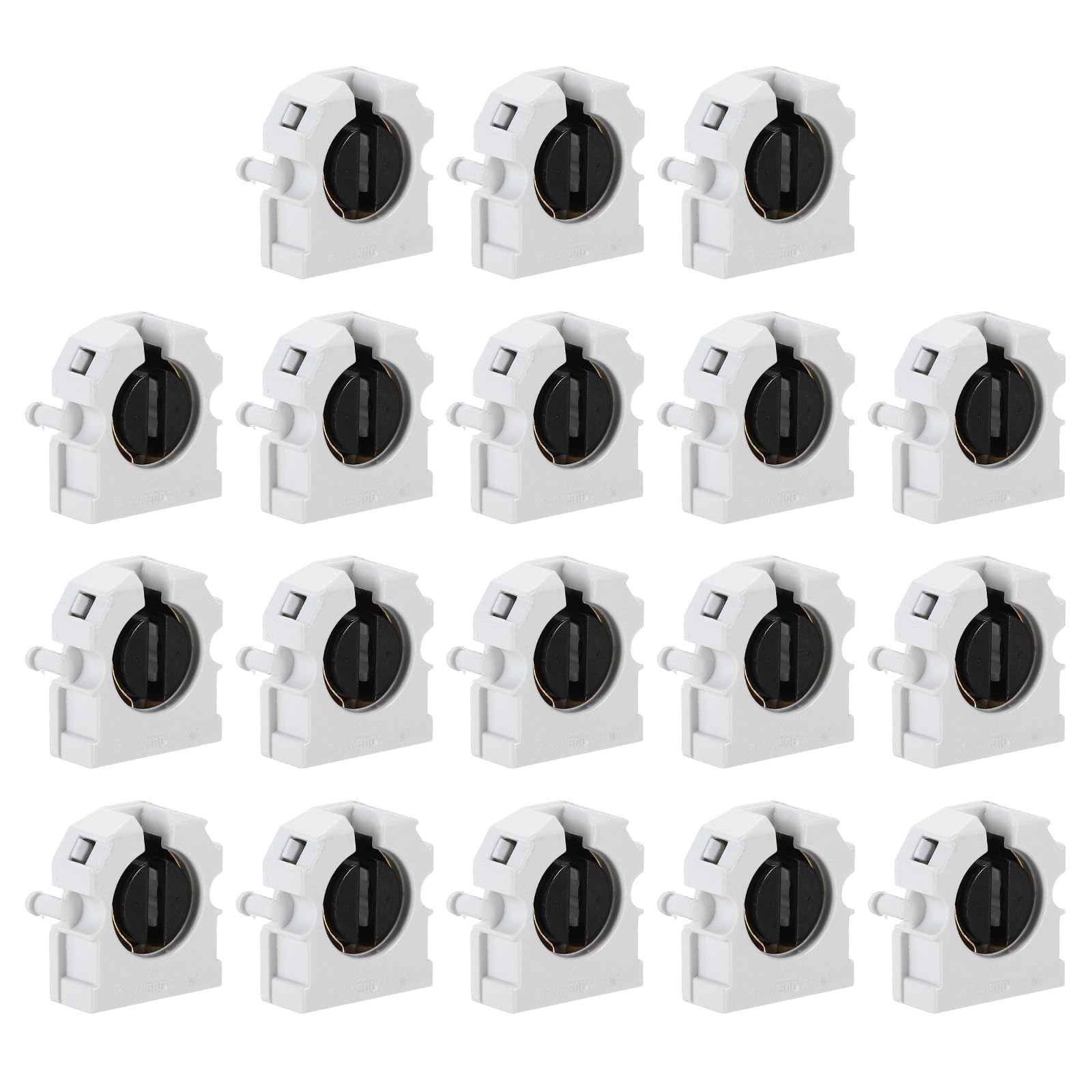 PATIKIL T8 Fluorescent Light Holder, 18 Pack G13 Lamp Base LED Fluorescent Tube Light Socket 500V Non-shunted Turn Type Lamp Holder Replacement, 29x32x13mm