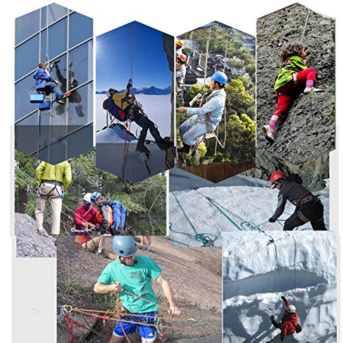 letsgood 10mm Outdoor Static Rock Climbing Rope, Safety Rope with 2 Hooks, Escape Rope Climbing Equipment Emergency Fire Rescue Parachute Rappelling Rope - 10M(32ft) 15M(49ft) 20M(64ft) (Blue, 49ft)
