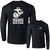 Lucky Ride Marines USMC The Few The Proud White Emblem F&B Long Sleeve T-Shirt