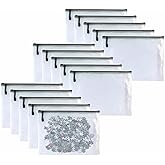 Oaimyy Plastic Mesh Zipper Pouch Document Folders Bag Zip File Bags for Office Supplies Storage-15 Pcs (Black, 3"x 5")