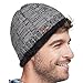 LETHMIK Unique Ribbed Knit Beanie Warm Thick Fleece Lined Hat Mens Winter Skull Cap Grey