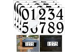 Diggoo 4 Sets Reflective Black Mailbox Numbers Sticker Decal Die Cut Elegant Style Vinyl Number 4" Self Adhesive for Mailbox, Signs, Window, Door, Cars, Trucks, Home, Business, Address Number