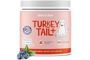 FIFTH & FIDO Turkey Tail Mushroom for Dogs – Lipoma Treatment for Dogs – Mushroom Supplement for Lumps and Bumps - Dog Wart Remover - Dog Probiotic Mushroom Powder