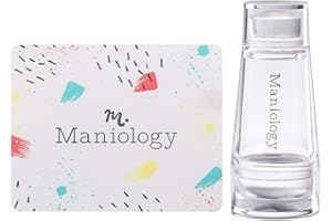 Maniology Mini Dual-Ended Clear Nail Stamper with Scraper Card | Transparent Silicone Stamper for Precise Nail Design Placement – Essential Nail Art Stamping Tool