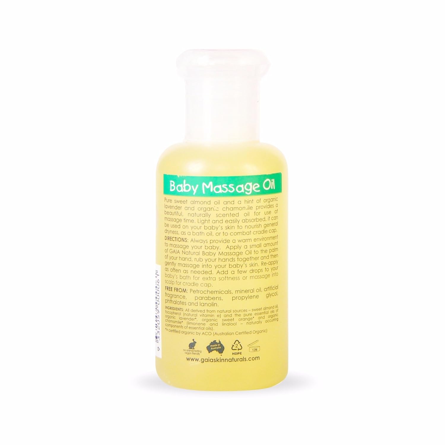 gaia natural baby massage oil 125ml