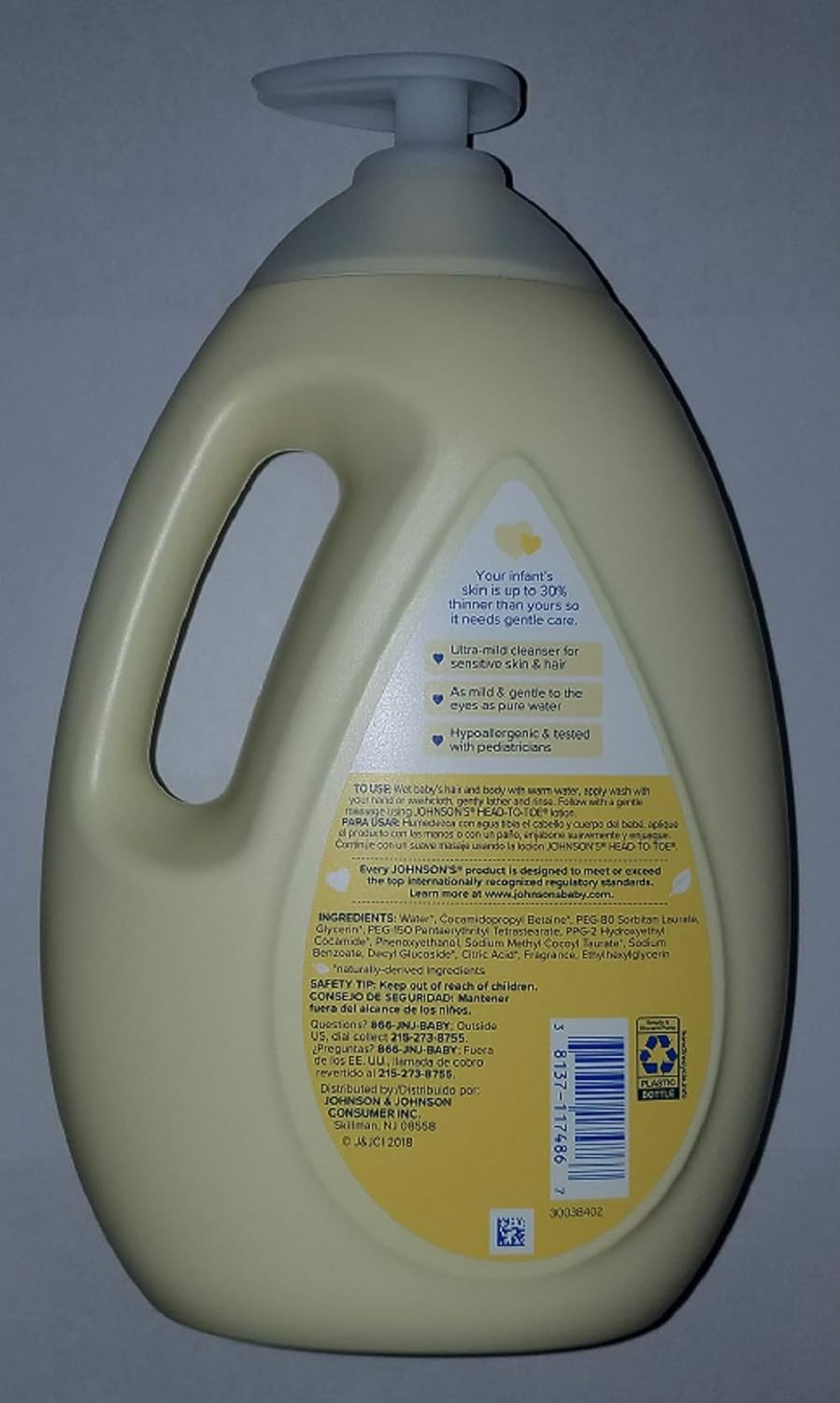 johnson baby head to toe wash 33.8 oz