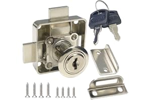 DCZONIHUP Double Door Lock Cabinet Drawer Lock Safety Lock [Keyed Alike] Double Deadbolt-Door Lock [Installation on The Right Side Door]. Drilling Diameter 3/4"/19mm for (3/5"-/15mm -7/8"-/22mm) Door Panels