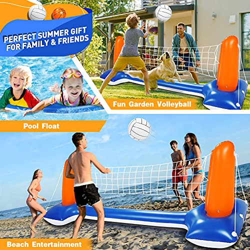 Pool Volleyball Set, 120'' Larger Inflatable Pool Float Set Include