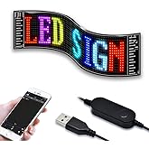 Timelux LED Matrix Panel Bluetooth APP Control USB 5V Flexible LED Screen Scrolling Text Pattern Animation Sign for Car Windows, Shop, Bar and Entrance