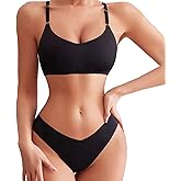 FGZ Bra and Panty Sets for Women Seamless Bralettes Lingerie Sexy Sets Comfortable Sports V Neck Bras Panty Thongs Sets