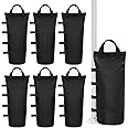 6 Pack Canopy Weight Sand Bags Black 168 LBS Large Canopy Support Frame Fixed Sandbag Windproof Sandbag for Instant Outdoor Sun Shelter Patio Umbrella (No Sand) (6-PCS) (Black)
