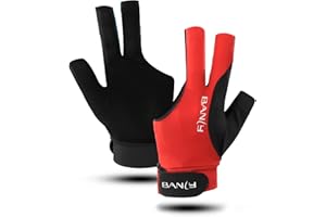Banly Billiard Pool Gloves Fits on Left Hand 3 Finger, Small Snooker Cue Sport Glove, Billiards Players Sporty Compact Pull On Half Finger Billiard Glove