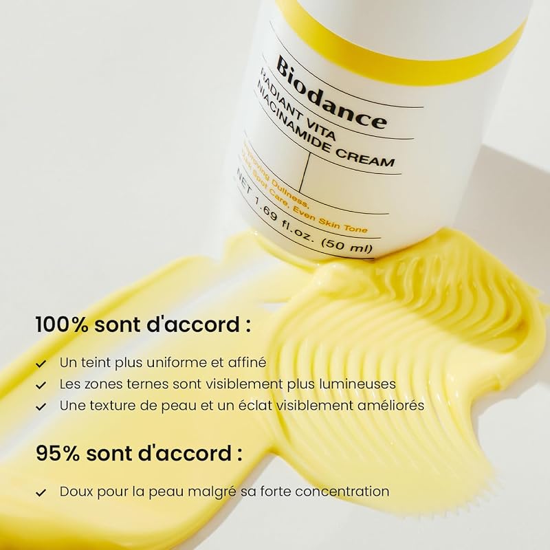 Radiant Vita Niacinamide Cream, Crème Visage Hydratante, Éclat du Teint et Soin des Taches, K-Beauty Coréenne, Idée Cadeau pour Femme, 50 ml