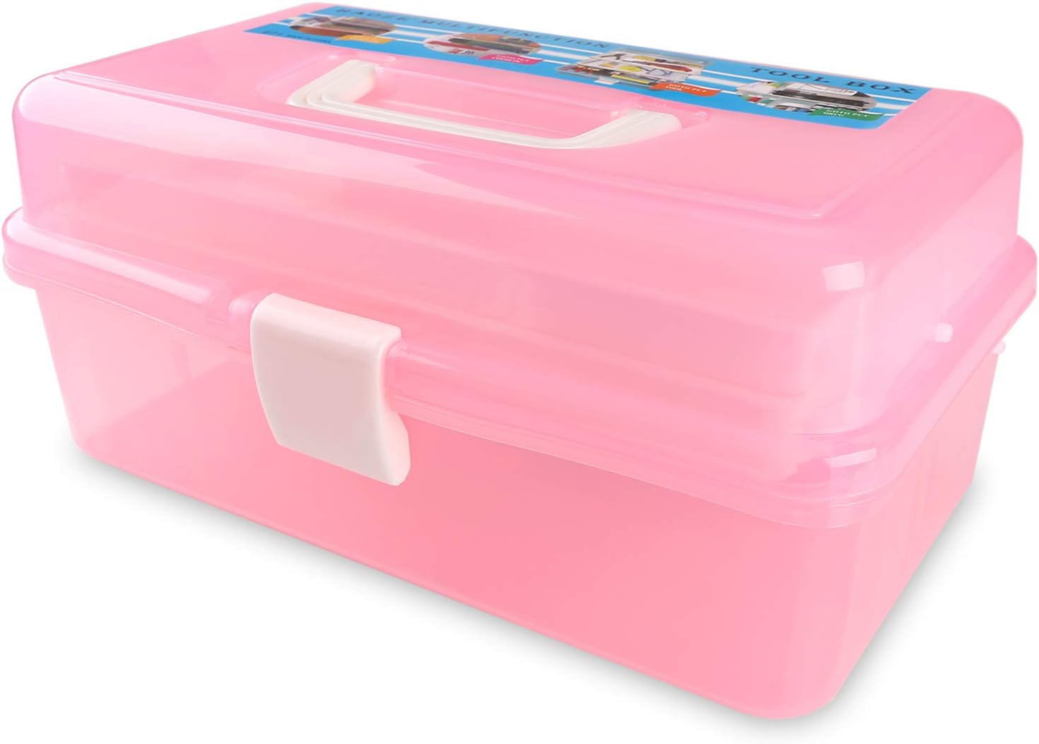 Craft Storage Box, 3 Layer Multipurpose Storage Box, cantilever tool box, Art Craft Organizer for Art Materials Medicine