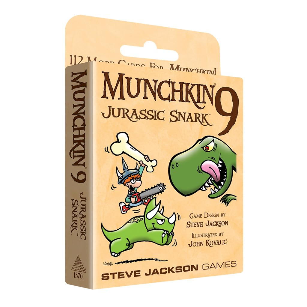 Steve Jackson Games | Munchkin 9: Jurassic Snark Card Game (Expansion) | 112-Card Expansion | Adults, Kids, & Family Game | Fantasy Adventure RPG | Ages 10+ | 3-6 Players | English