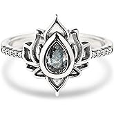 STORYJEWELLERY Lotus Promise Ring for Women, Silver Lotus Flower Ring, Empowering Dainty Ring for Girls, Jewelry Gifts for Women