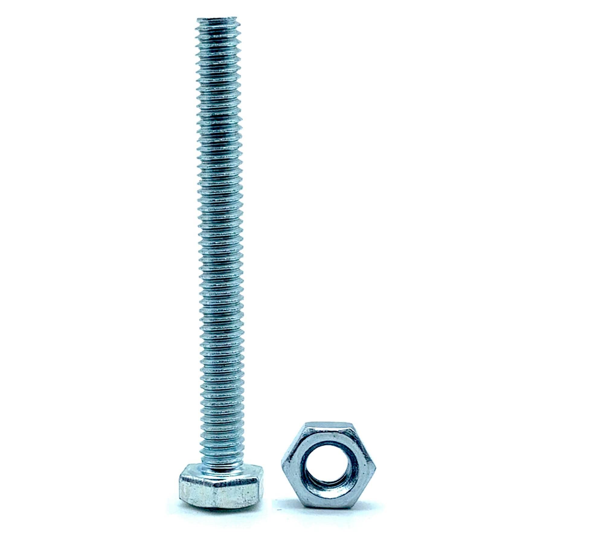 DOJA Barcelona | M18 Bolt and Nut | 5 Hexagonal Head Screws with 5 Hexagonal Nuts | M18 x 120 mm | Galvanised Steel | Bolts and Nuts for Service Screws, Hexagonal Head Metal Screws
