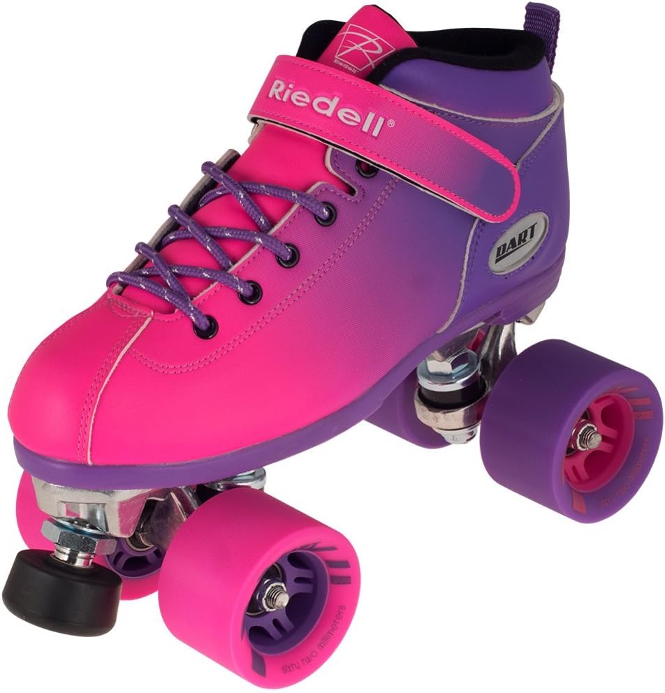 Dart Ombre Riedell Quad Roller Skates Fade Color (Purple-Pink Fade, Size 8)