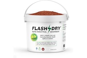 EARTHSAFE FlashDry Super Spill Absorbent, 5L Bucket with Dispenser Lid, 100% Organic Coco Coir, Landfill Safe, OSHA Approved, Ideal for Absorbing Oil, Paint, Grease in Garages, Kitchens, Janitor Kits