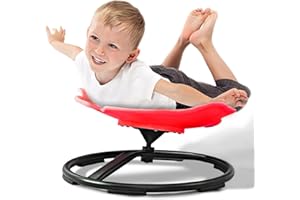Fanboxk Autism Kids Swivel Chair,Sensory Spin Chair for Autism Kids,Spinning Chair for Kids Sensory,Indoor or Outdoor Sensory Products,Toddler Coordination Game Toys for Ages 3+ Years.(Red)