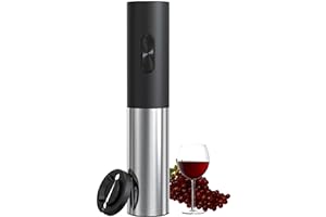 COKUNST Electric Wine Openers, Reusable Wine Bottle Corkscrew Opener with Foil Cutter, Battery Operated Stainless Steel Wine 