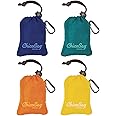 ChicoBag Original Reusable Tote with Carabiner Clip | Compact Reusable Grocery Bags | Eco Friendly (Pack of 4)
