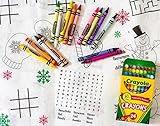 Kids Coloring and Activity Christmas Tablecover/Tablecloth Bundle - 2 Items: 1 Tablecover and 1 Box of 24 Crayola Crayons